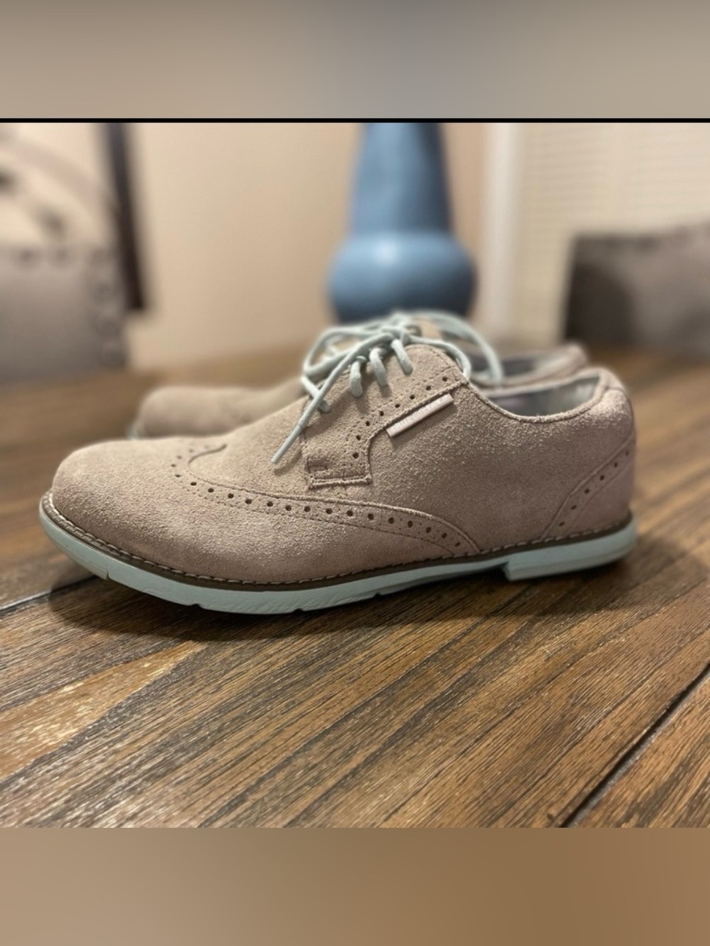 True Linkswear Dame Wingtip Suede Golf Shoes Gray Mint Women's Size 8.5 Athletic
